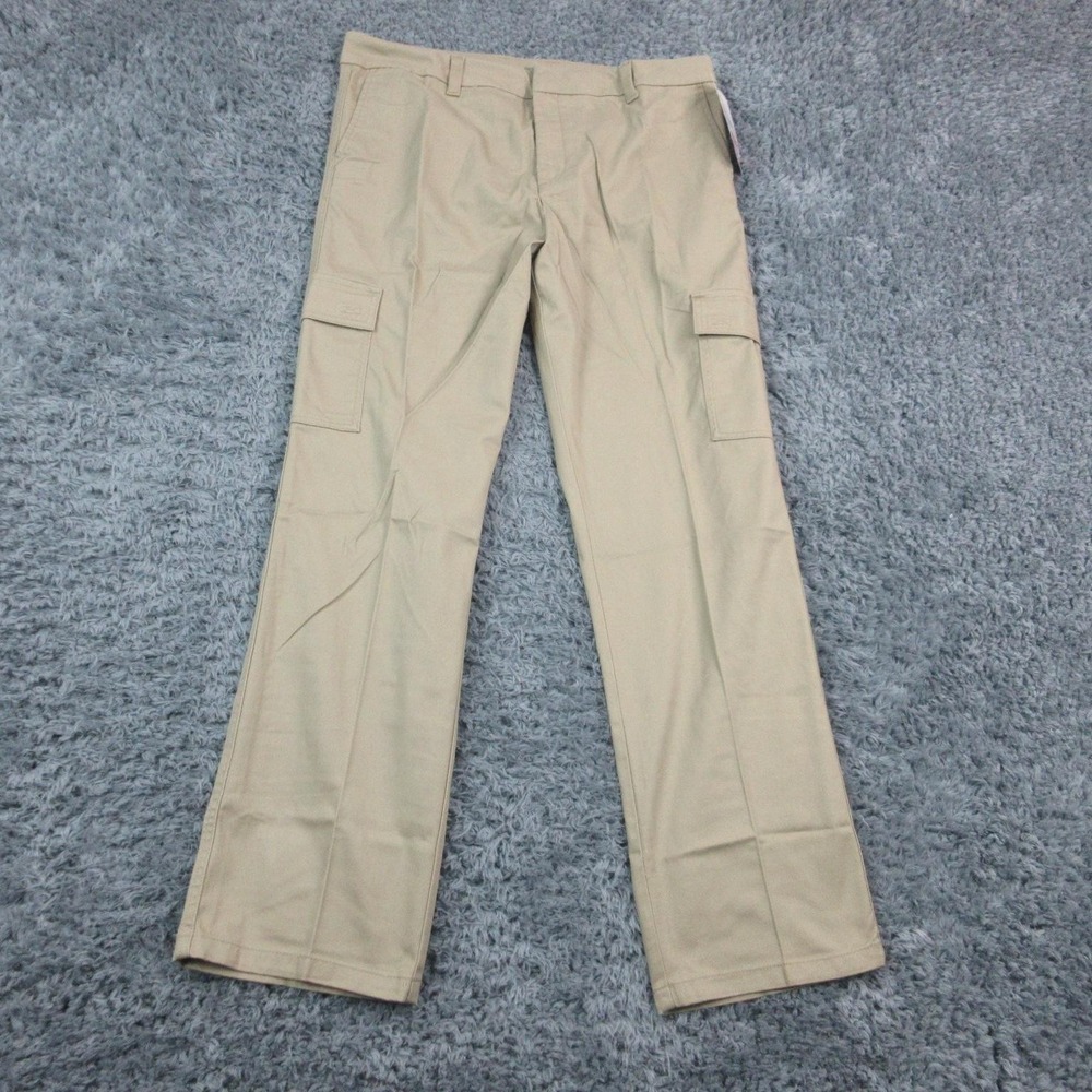 Dickies Pants Womens 14 Beige Perfectly Slimming Cargo Straight Twill 36x32* NWT